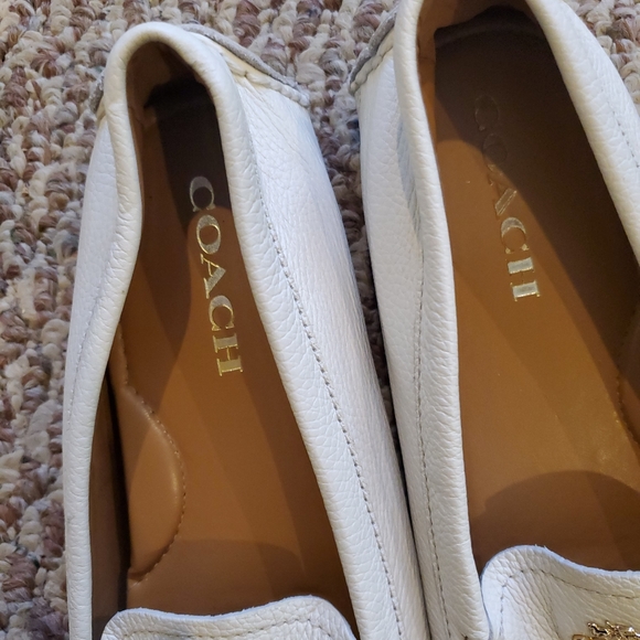 COACH CREAM LEATHER LOAFERS - Picture 5 of 6